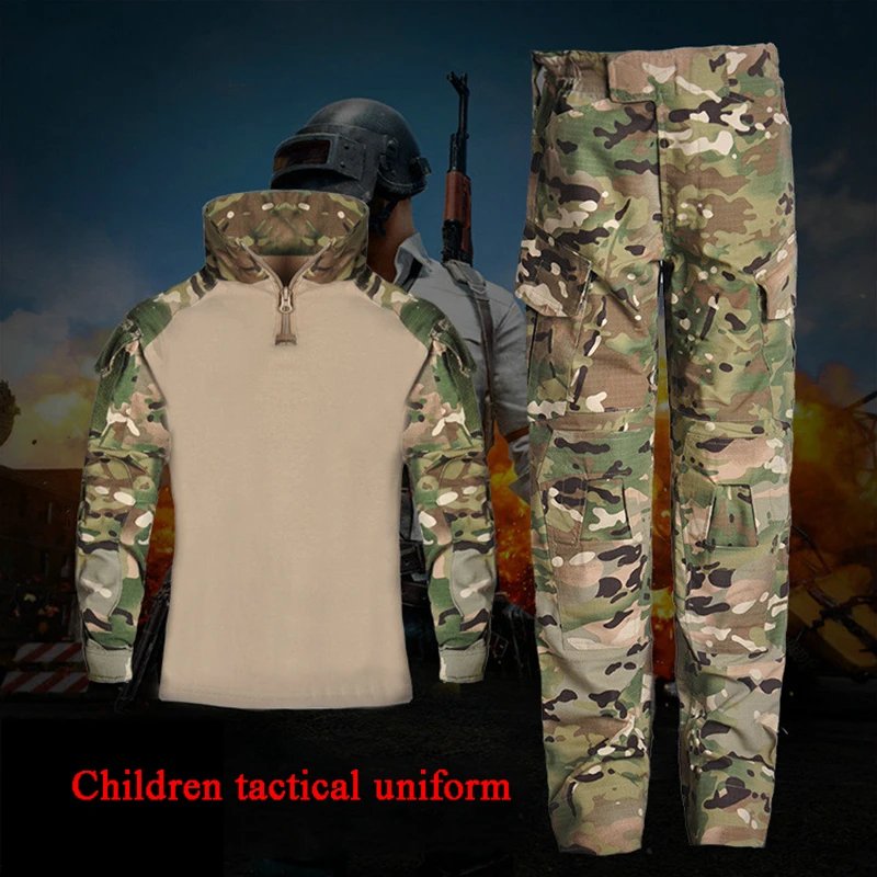 Militær Taktisk Tøj til Børn, Camouflage Airsoft Paintball Uniformer Bekæmpe Optagelse af Børn Jagt Tilbehør Tøj