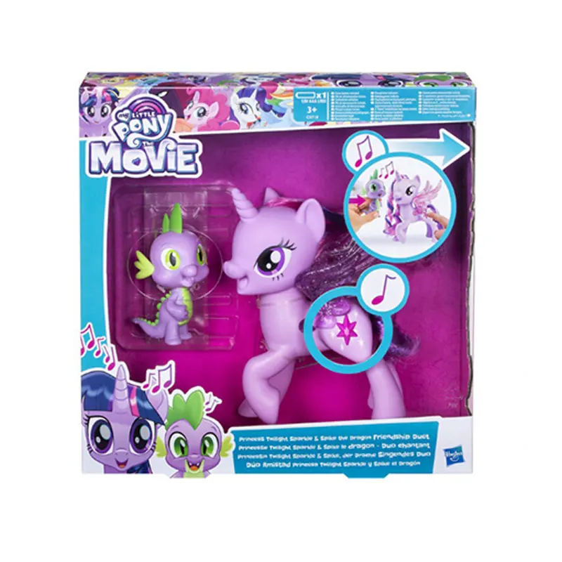 Min Lille Pony Twilight Sparkle Spike Legetøj Sæt med Musik, Min Lille Pony Venskab Er Magiske PVC-Action Figur Kids Legetøj Gaver
