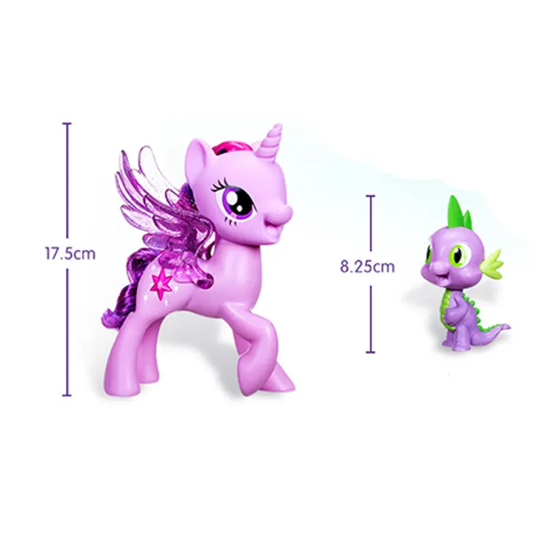 Min Lille Pony Twilight Sparkle Spike Legetøj Sæt med Musik, Min Lille Pony Venskab Er Magiske PVC-Action Figur Kids Legetøj Gaver