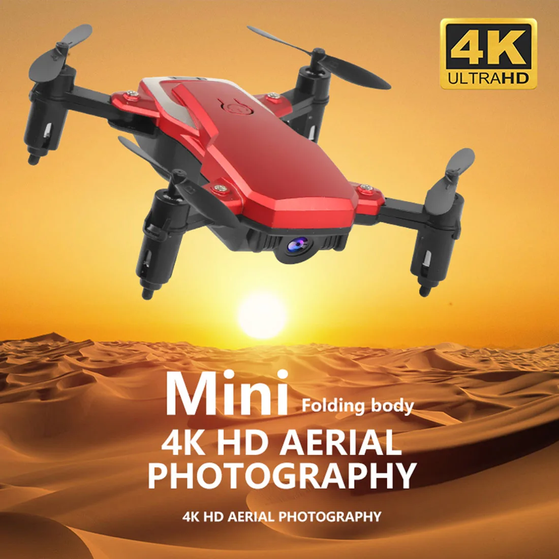Mini Drone HD-Kamera 0.3 MP-2.0 5.0 MP MP 4K-Højde-Hold-Funktion RC Quadcopter RTF-Antenne Video WiFi FPV Sammenklappelig Helikopter 3D Vipper