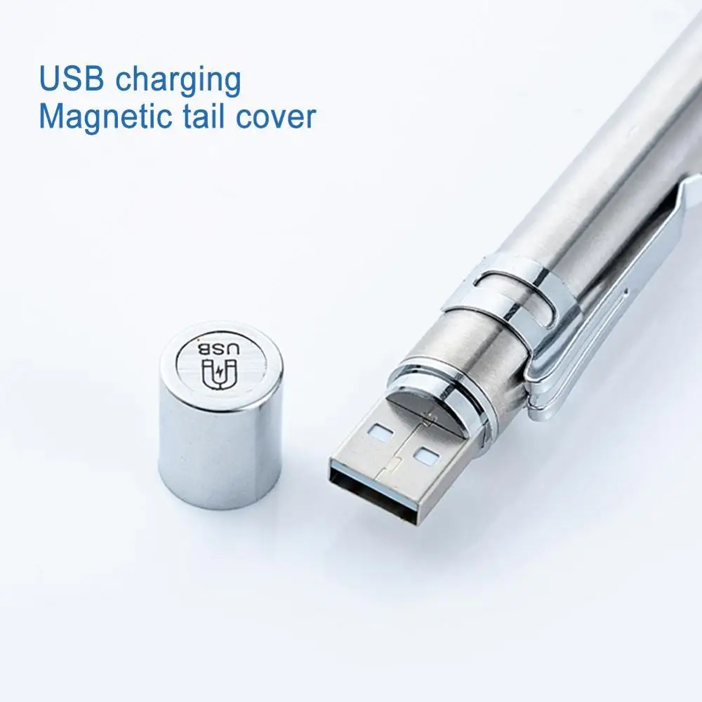 Mini Lommelygte Medicinsk Handy Pen Light USB-Genopladelige Dual Lys Farve Sygepleje Penlight Lommelygte For Medicinske Studerende, Læge