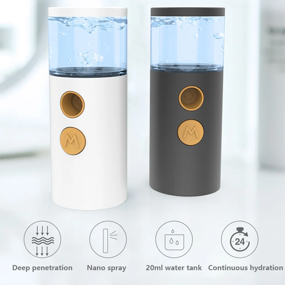 Mini Nano Facial Damper Tåge Sprøjte Fugtgivende hudpleje Ansigt Luftfugter USB Charge Handy Forstøvning Mælk Spray Skønhed Værktøj