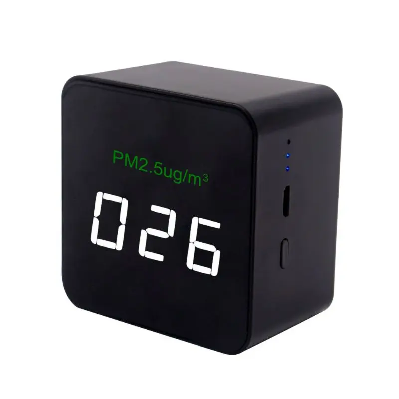 Mini PM2.5 Detektor luftkvalitet Tester Overvåge Meter Genopladelige LUFT-06 Black63HF