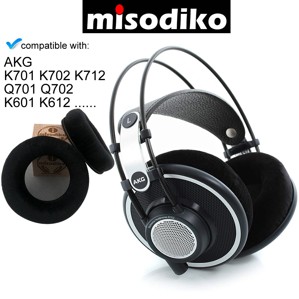 Misodiko Udskiftning ørepuder Puder for AKG K701 K702 Q701 Q702 K601 K612 K712 Pro Audio Hovedtelefoner, Reparation Ørepuder Pude