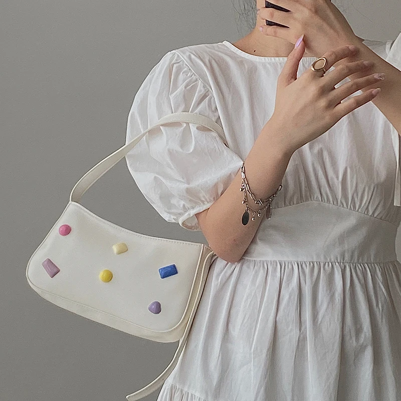 Mode håndtasker Til Kvinder 2020 PU Læder Solid Bløde Sommeren Designer Arrangør Damer skuldertaske Sac Baguette Femme Bolsa