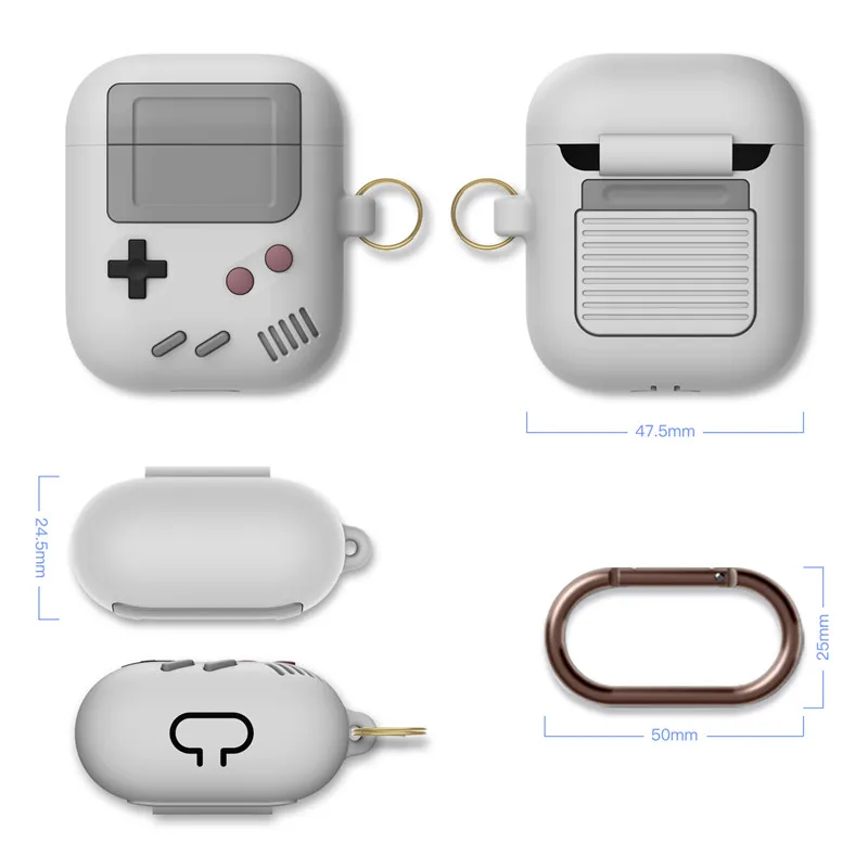 Mode Klassiske Retro Spil-Konsollen Trådløse Bluetooth Hovedtelefoner Tilfældet for Airpods 1 2 pro Sød 3D gameboy Silicium Hovedtelefon Dække