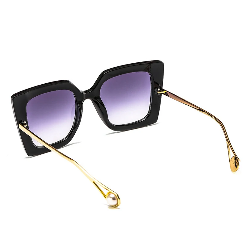 Mode, store Solbriller Kvinder Vintage Stor Ramme Gradient Sol Briller Damer Firkantede Briller UV400 Nuancer Oculos de sol