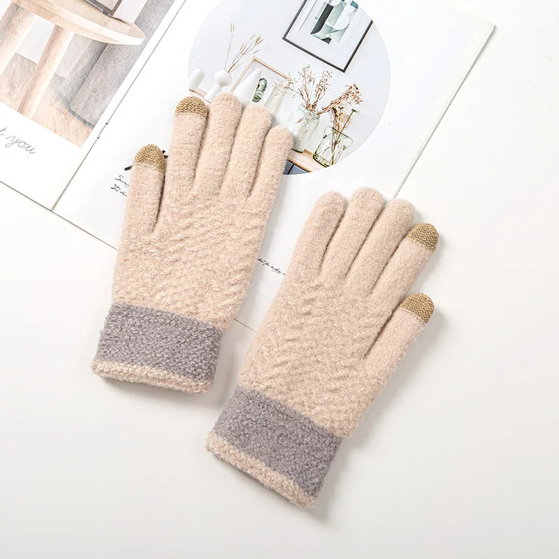 Mode Strikket Kvindelige Vinter Handsker af Høj Kvalitet, Touch-Screen, Varm, Fuld Finger Kvinder Handsker Udendørs Damer Vanter