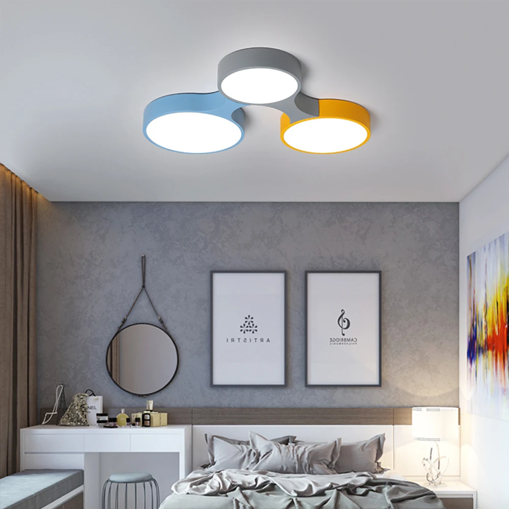 Moderne LED Farverige Dæmpbar Loft Lys med Eksterne Nordiske Runde Lampe til Piger, Børn, Børn, Soveværelse, Stue Køkken