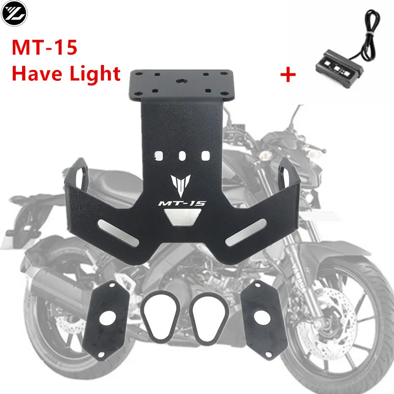 Motorcykel Bageste Nummerplade Holder Ramme Beslag med LED-Lys Til Yamaha MT-15 MT15 MT mt15 2018 2019 2020 Tail Tidy Fender