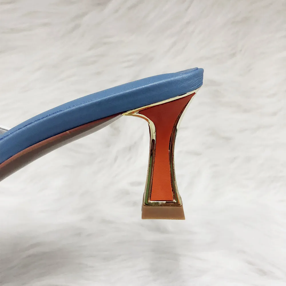 MStacchi 2020 Høje Hæle Sandaler Til Kvinder Farve Blanding Åben Tå Udendørs Sko Kvinde Metal Dekoration Hæle Casual Sandaler Mujer