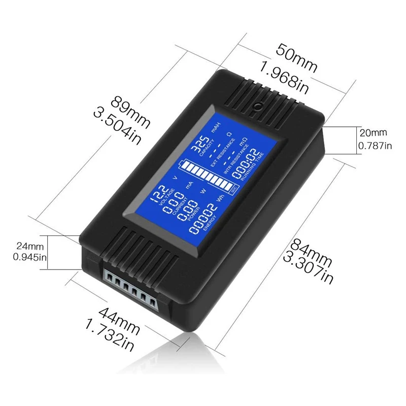Multifunktions-Batteri Monitor Meter,0-200V,0-300A (Almindeligt Anvendt Til 12V/24V/48V RV/Bilens Batteri) LCD-Skærm til Digitale Nuværende Vol.