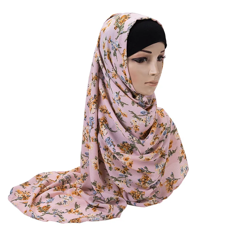 Muslimske Tørklæde Med Leopard Tørklæde Turban Bløde Lange Tørklæder Sjal Wraps Hijab Blomster Print Halstørklæde Hår Band Islamiske Hovedbeklædning