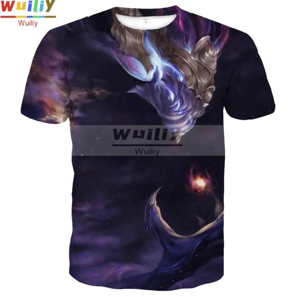 Mænd Grafiske T-Shirts med Rund Hals 3D-Print Sommeren Dragon King Korte Ærmer Daglige Toppe League of legends Tees
