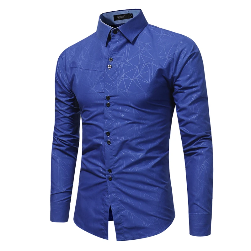 Mænds mode 3D geometriske print langærmet shirt til mænd slanke stor størrelse shirt til mænd shirt, Mænds mode shirt