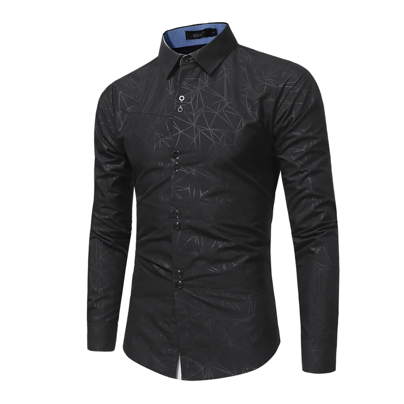 Mænds mode 3D geometriske print langærmet shirt til mænd slanke stor størrelse shirt til mænd shirt, Mænds mode shirt