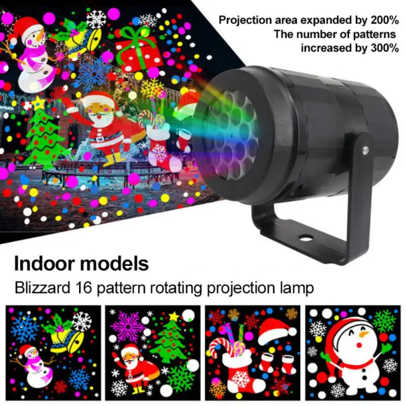 Mønstre nytår Jul Dekoration LED Laser Projektor Lys Snefnug Elk Projektion Lampe Fase Indendørs Udendørs Græsplæne Lys