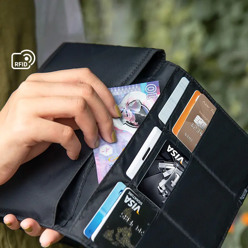 Naturehike Udendørs RFID Anti-tyveri Børste Talje Bag Business Travel Multi-Funktion Tegnebog Pas Mønt Pung Billet Card Pung