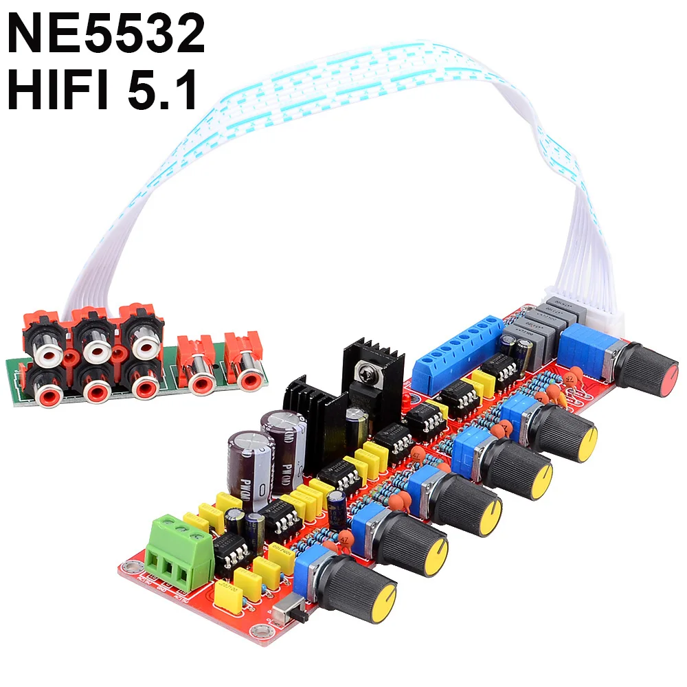 NE5532 HIFI 5.1 Tone Plade Pre-forstærker yrelsen Volumen Kontrol Panel til 5.1 Forstærker yrelsen AC15V-0-15V Gratis Fragt 12003207