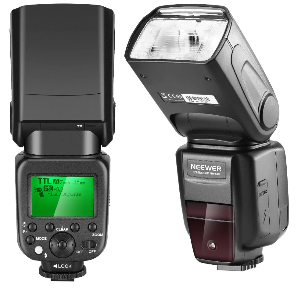 Neewer TTL-Flash til Sony HSS 1/8000s GN58 Master Slave Speedlite for Alpha A6000 A6300 A6500 A7 A7R Kamera 2,4 G Wireless NW630