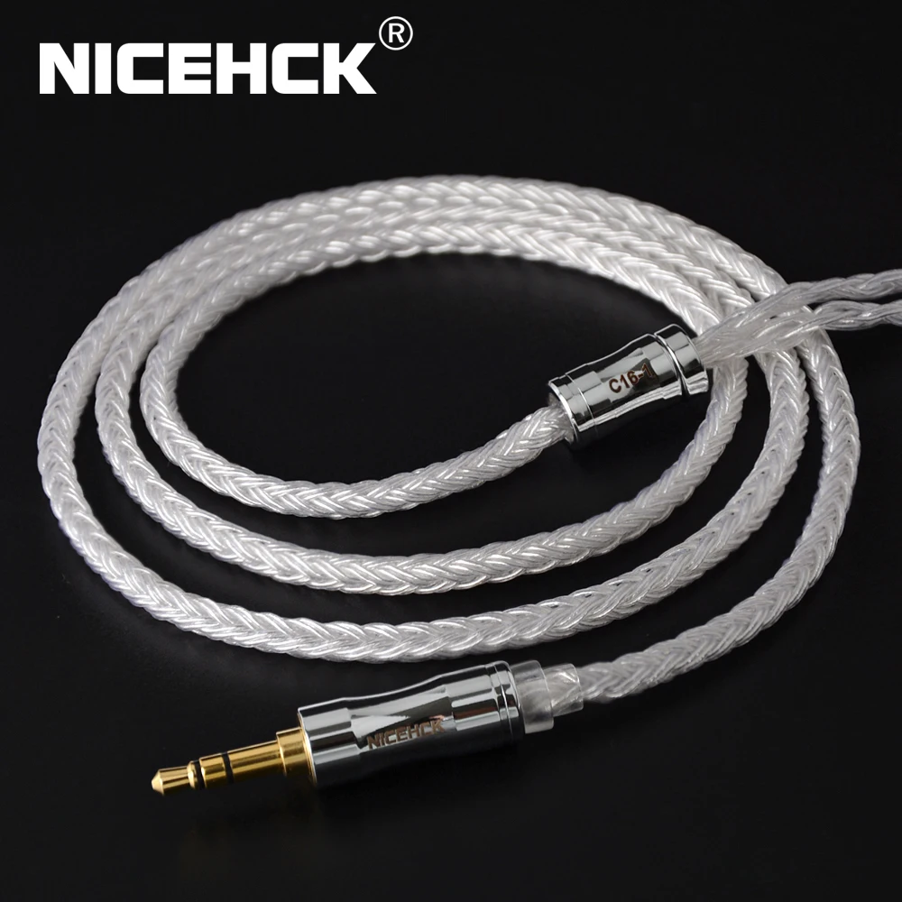 NiceHCK 16 Kerner Sølv Forgyldt Kabel 3.5/2.5/4.4 mm-Stik MMCX/2Pin/QDC/NX7 Pin-kode Til KZCCA ZSX C12 TFZ VX BL-03 NX7 Pro/MK3 DB3