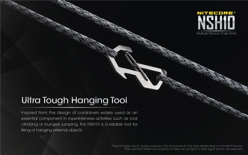 NITECORE NSH10 Titanium Snap Krog Nytte Multi-funktionel Bærbar EDC Værktøj til nøglering oplukker hængende