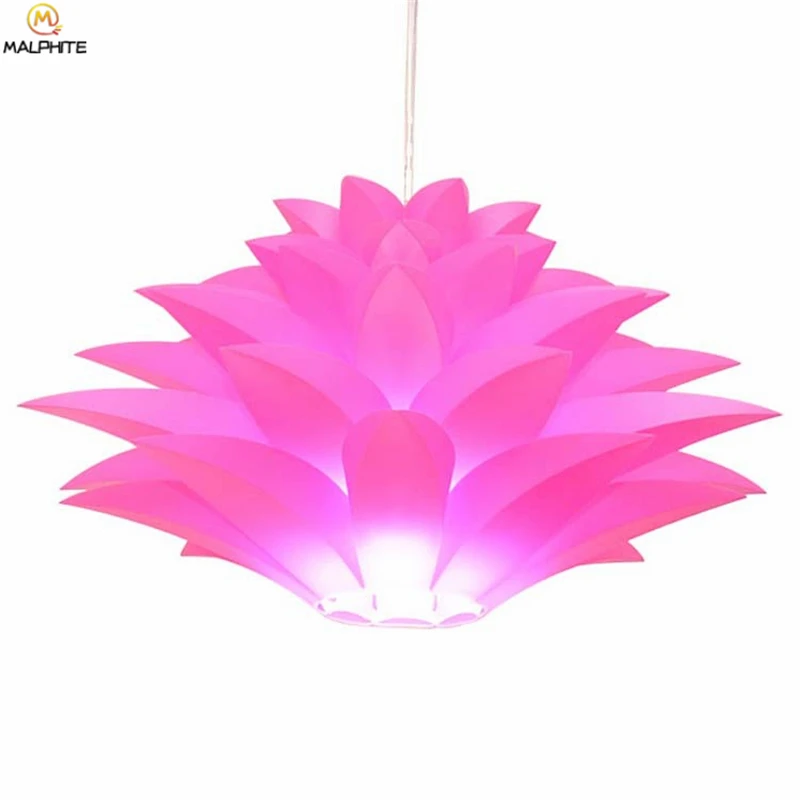 Nordisk PVC Lotus Vedhæng Lys til stuen Restaurant Farve Dekoration Hængende Pendel Lampe Soveværelse Belysning