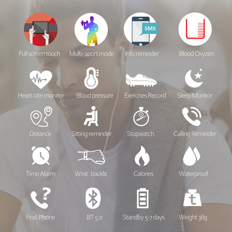 NORTHEDGE Mænds Smart Ur Kvinder på Fuld Tryk Fitnedd Tracker Blodtryk, puls, Iltindhold i Blodet Smart Colock Til Android, IOS