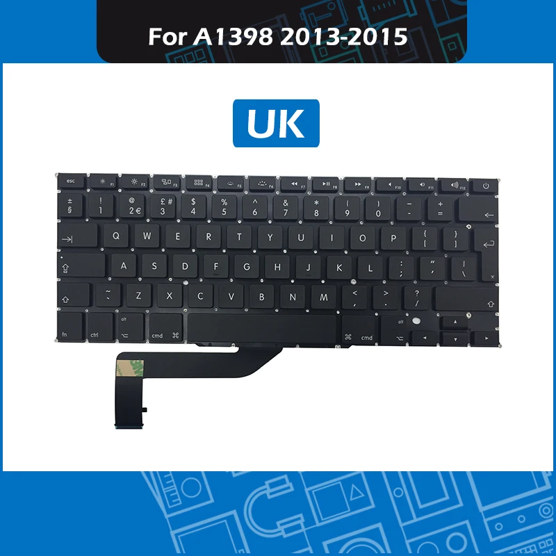 Ny Bærbar Udskiftning Tastatur UK/US/russisk/fransk/spansk Layout Til Macbook Pro Retina 15