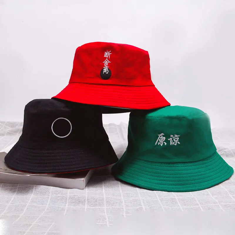 Ny Dobbelt-sidet bære Solid farve Spand Hatte skygge fladskærms caps udendørs fiskeri, jagt, fisker, solcreme folde bucket hat