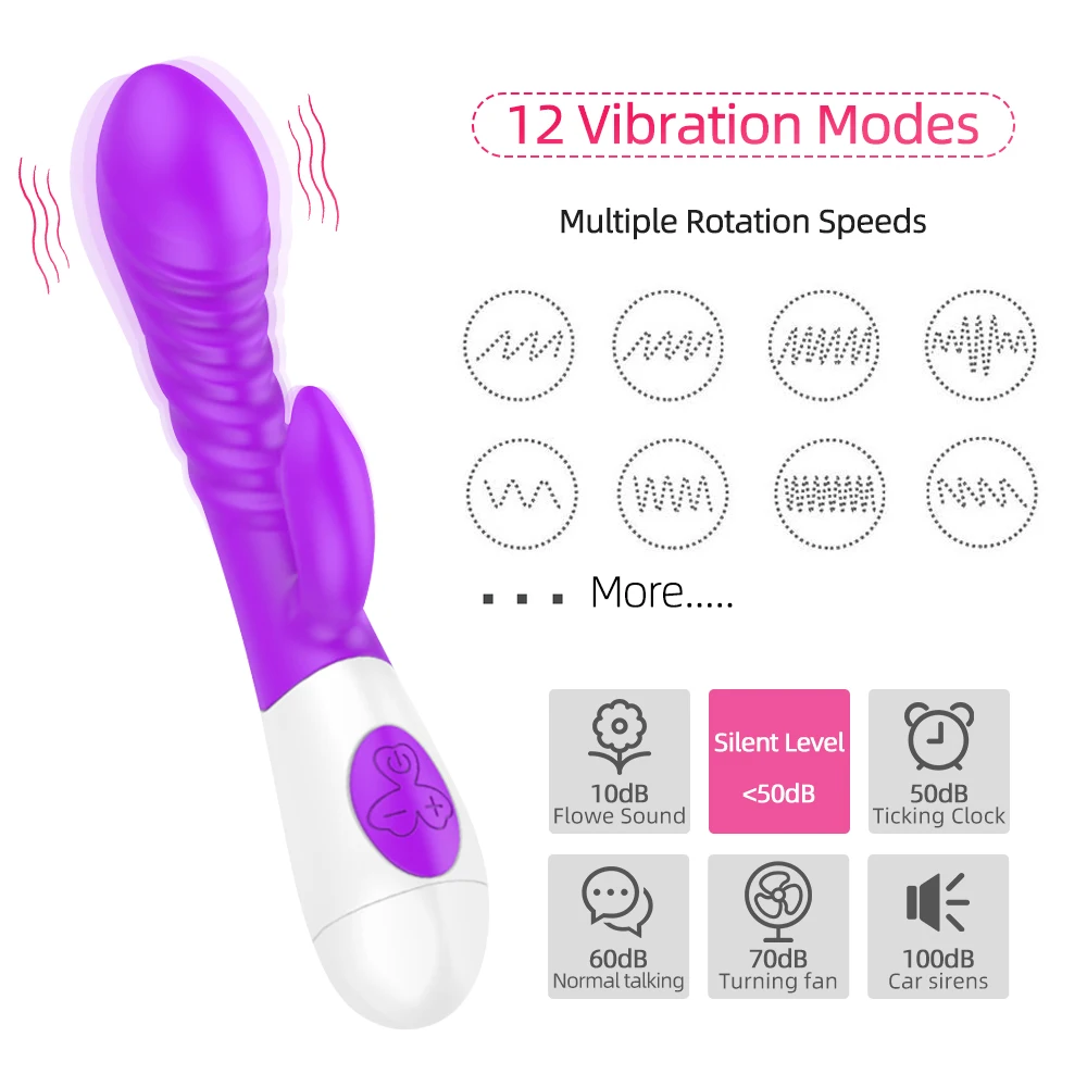 Ny Kanin Vibrator til kvinder G Spot Dildo Dobbelt Vaginal Vibrator Klitoris massager Kvindelige Masturbator Sex Legetøj til Kvinder Voksen
