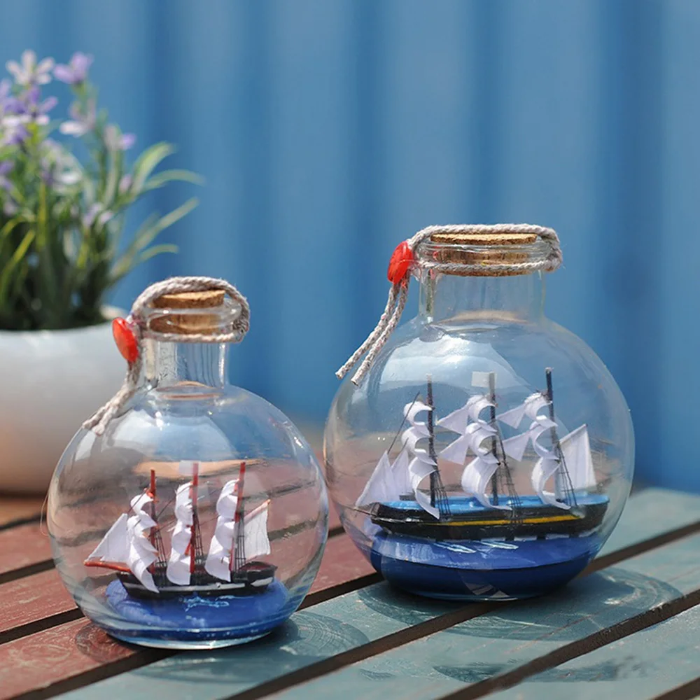 Ny sejlbåd i Drift Flaske Middelhavet Glas Pirat Skib, der Ønsker Flaske Nautiske Hjem Dekorationer, Gaver, Kunsthåndværk Roman O18
