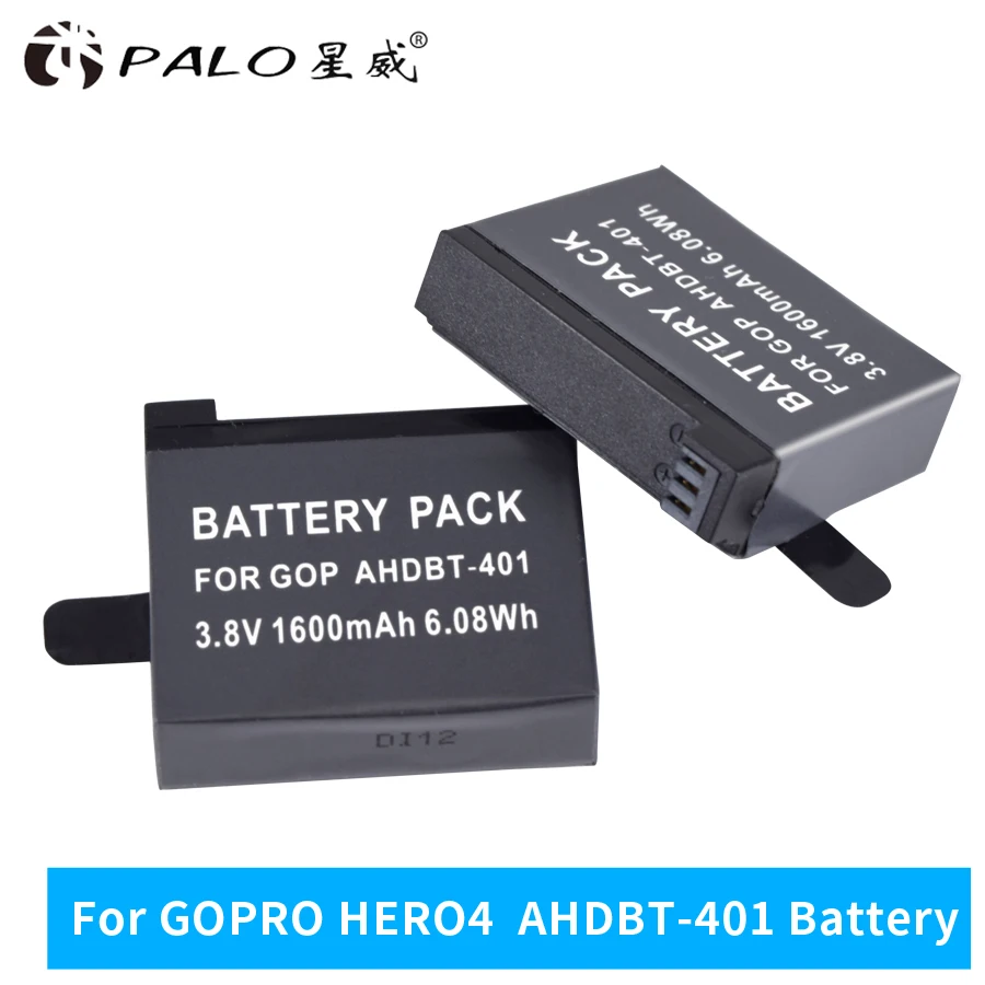 Nye 1stk 1600mAh AHDBT-401 Til Gopro Hero 4 genopladelige Batterier Go Pro Hero4 batería AHDBT 401 Action kamera Tilbehør