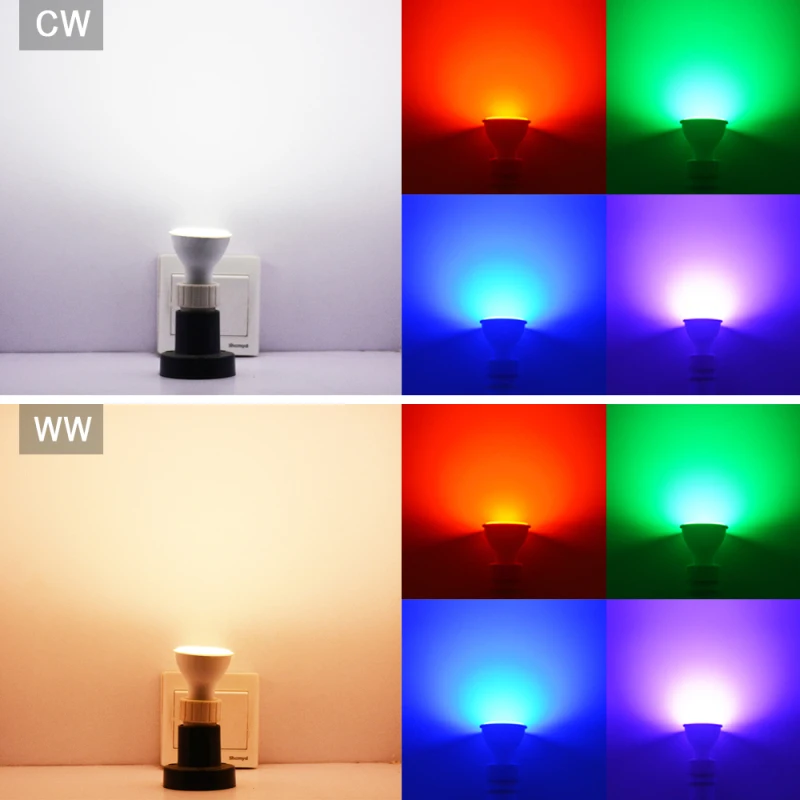 NYE 6/1-pc ' er wifi fjernbetjening smart pære GU10 cup lys RGBW farve dæmpning af led-lampe 2700-6500K kompatibel alexa google tuya