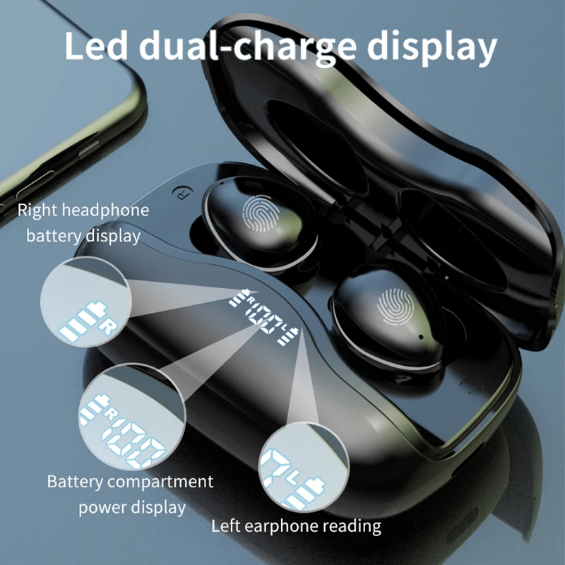 Nye 6D støjreduktion Headset Trådløse Bluetooth-Sport Hovedtelefoner Touch-Kontrol Musik Ørepropper Med 1200mAh Opladning MAX W16 TWS
