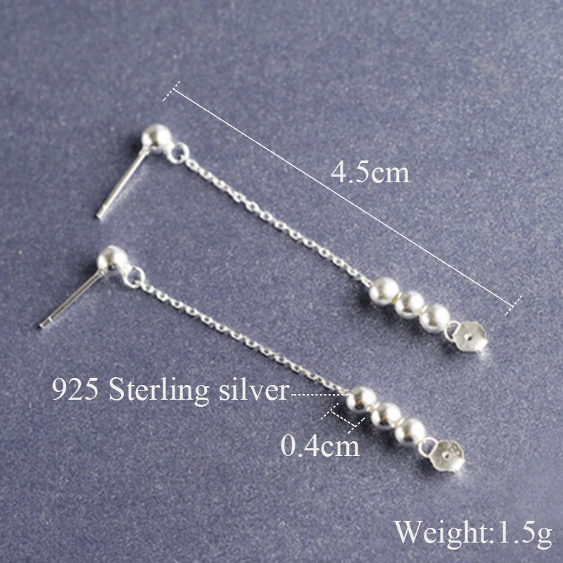 Nye 925 Sterling Sølv, Efter at have Hængende Type Kvast Perler Drop Øreringe Til Kvinder Mode Pige Sterling-sølv-smykker