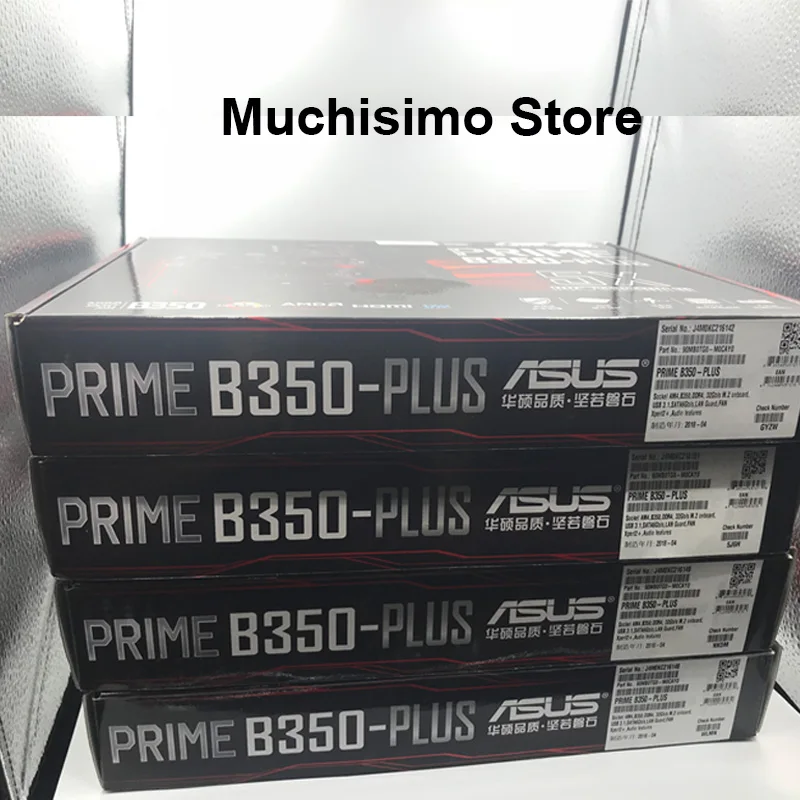 Nye ASUS PRIME B350-PLUS Socket AM4 DDR4 Bundkort AMD Ryzen 64GB PCI-E 3.0 USB3.1 DDR4 64GB Oprindelige Desktop B350 Mainbaord