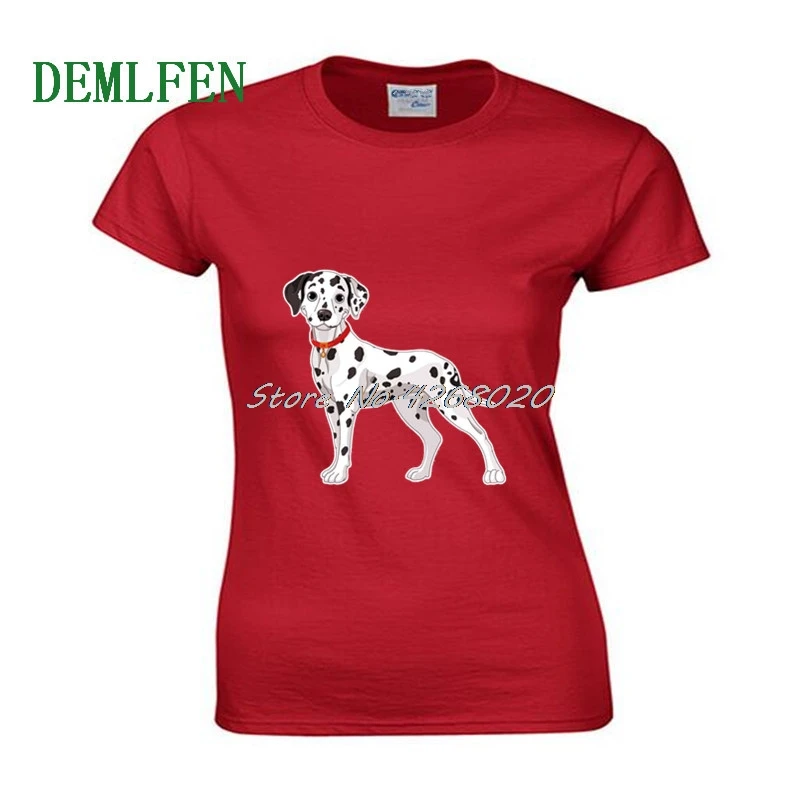 Nye Dalmatiner Race Hunden Smilende Printet T-shirt til Kvinder Bomuld kortærmet T-Shirt Hip Hop t-Shirts Pige Toppe Trænings-og Streetwear