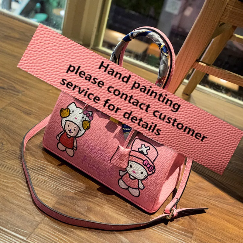 Nye, Eksklusive Tilbud Tegnefilm Graffiti Platin-Pakken Pink Bærbar skuldertaske Sailor Moon Bag Crossbody Taske PU Læder