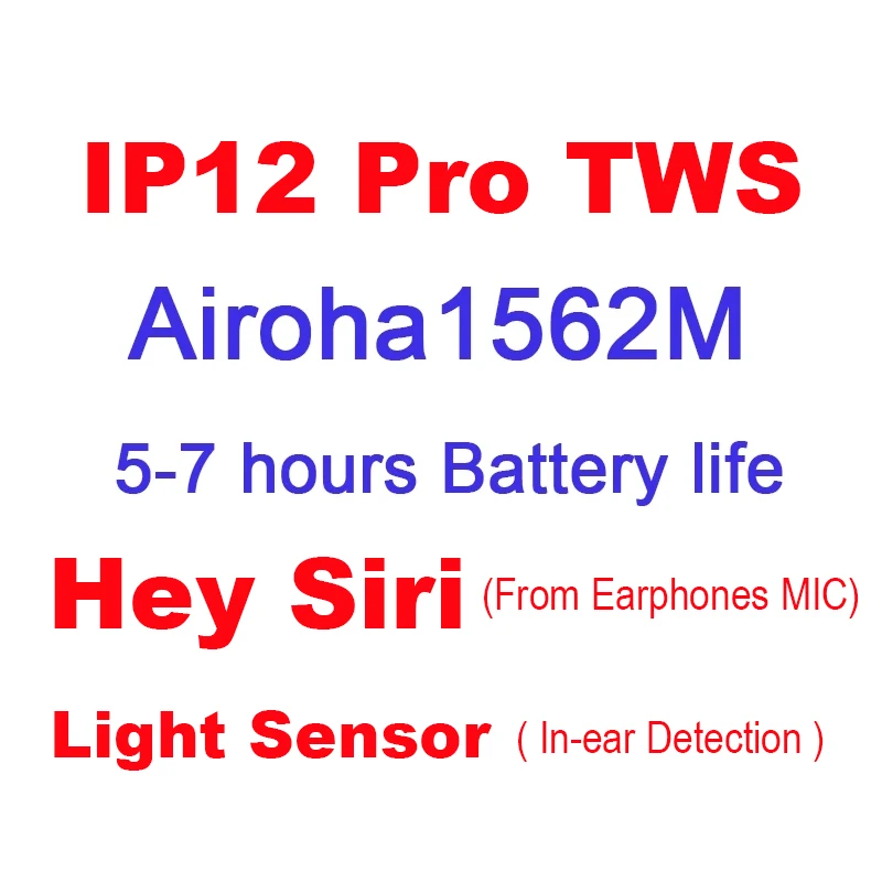 NYE iP12 Pro TWS Trådløse Hovedtelefoner Lys Sensor Air2 Omdøbe en Bluetooth-Øresneglens Lydstyrke Kontrol Super Bass Høretelefoner PK V3M i99999