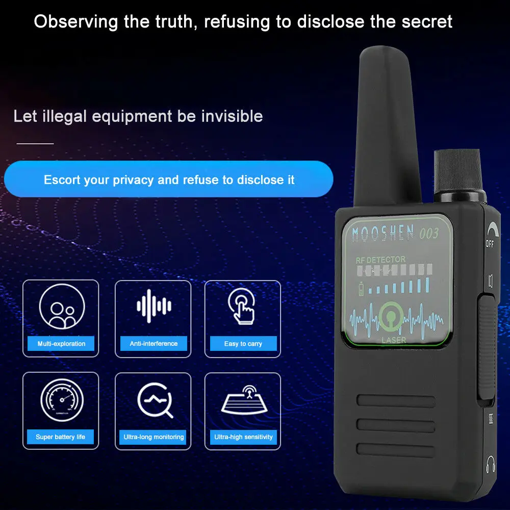 NYE M003 Multi-funktion Anti-spy-Detektor Kamera GSM-Lyd Bug Finder GPS-Signal Lens RF-Tracker Registrere Trådløse Detektor