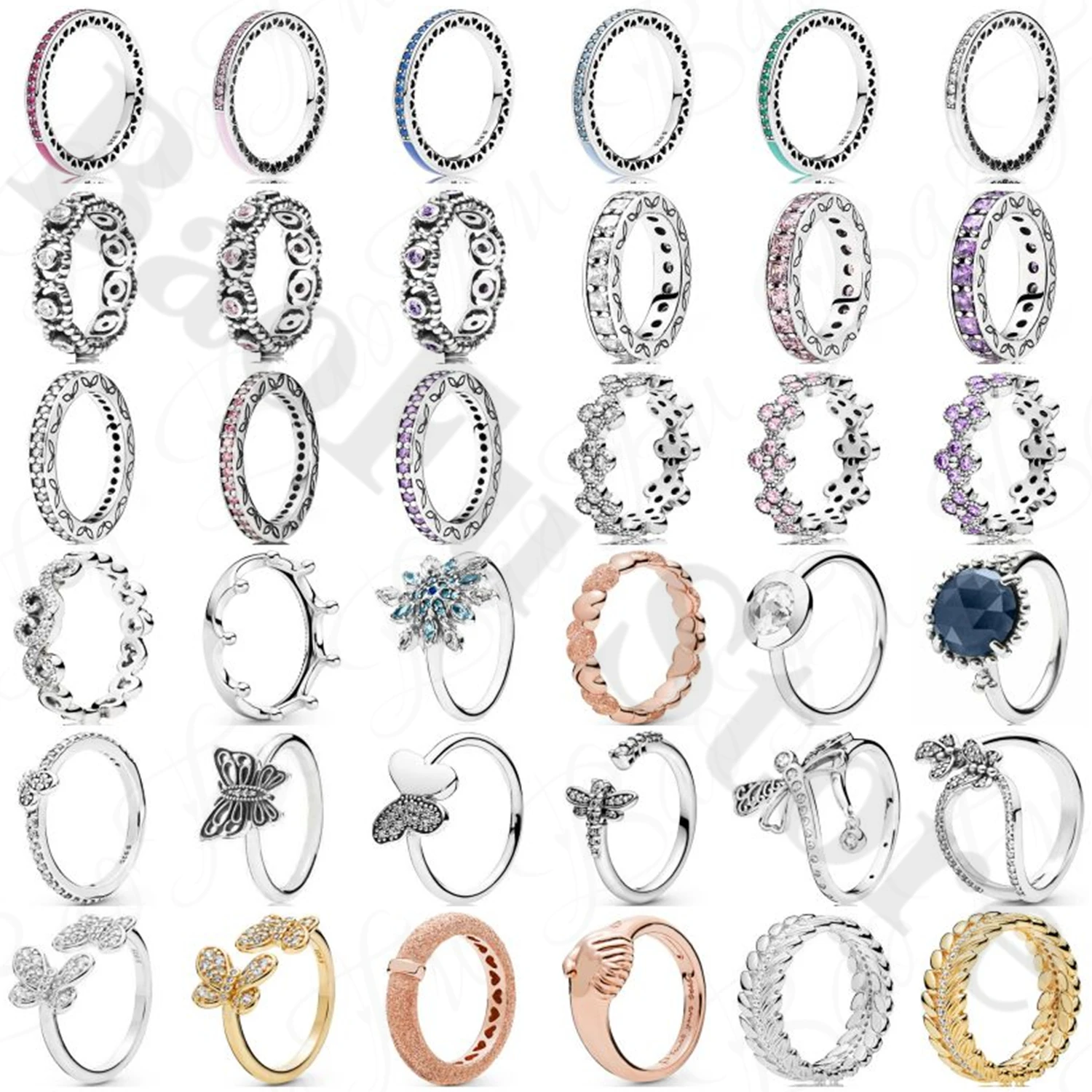 Nye Originale 925 Sterling Sølv Ring Skinnende Kærlighed Elegant Slange Kæde Mønster Crescent Crown Egnet Til Kvindelige Part Smykker
