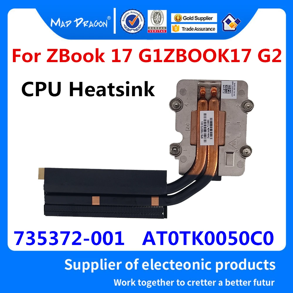 Nye originale Bærbare CPU Processor heatsink Termisk modul til HP ZBook 17 ZBOOK17 G2 CPU Heatsink for 735372-001 AT0TK0050C0