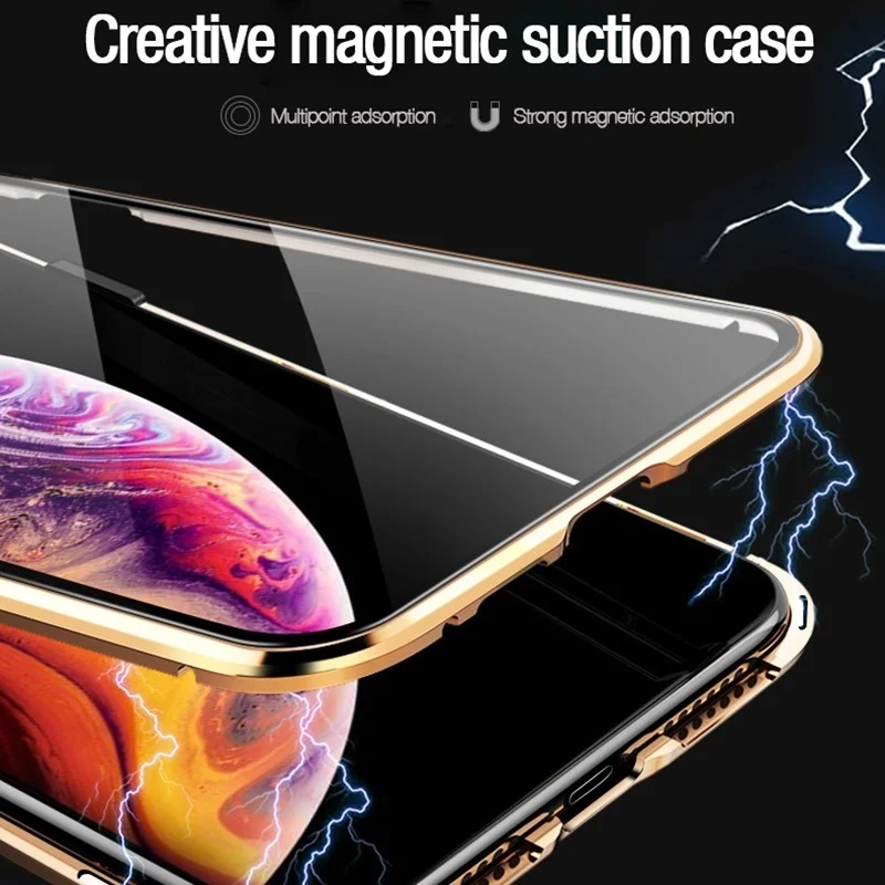 Nye Privacy Magnetisk cover Til Samsung Galaxy S10 S9 S8 Plus S10E Note 9 8 Magnet Metal Dobbelt Side Hærdet Glas Cover 360 Sag