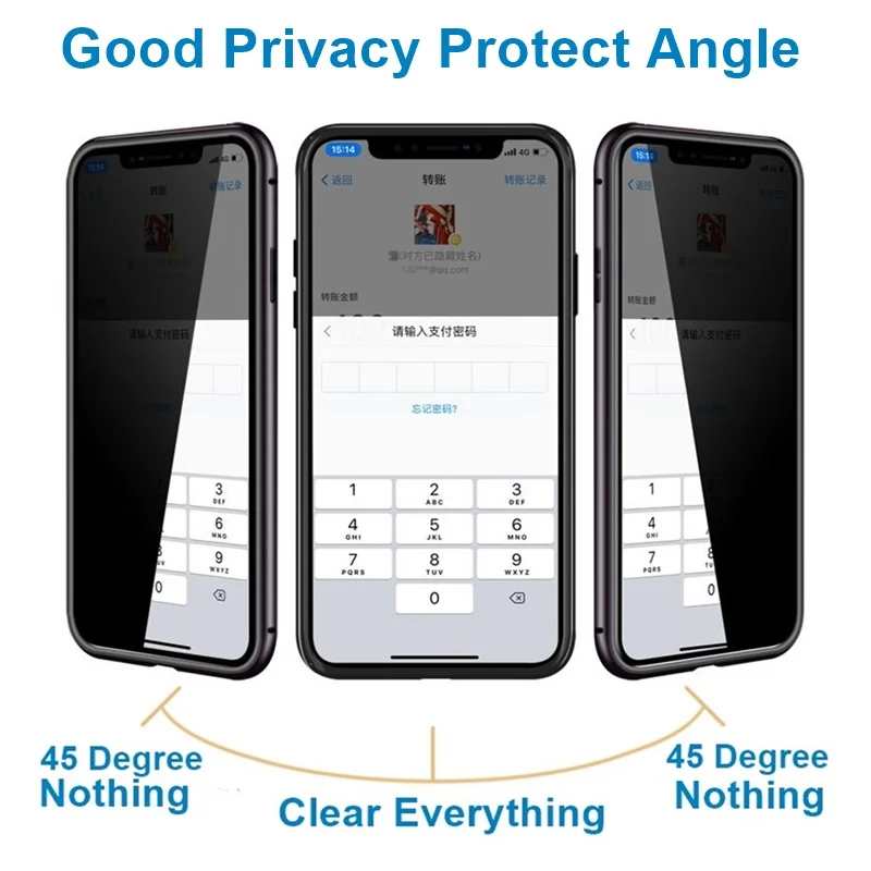Nye Privacy Magnetisk cover Til Samsung Galaxy S10 S9 S8 Plus S10E Note 9 8 Magnet Metal Dobbelt Side Hærdet Glas Cover 360 Sag