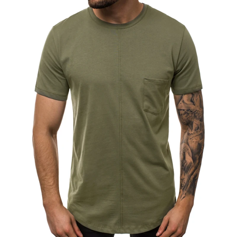 Nye Rund Hals Lomme Design for Mænd kortærmet T-shirts