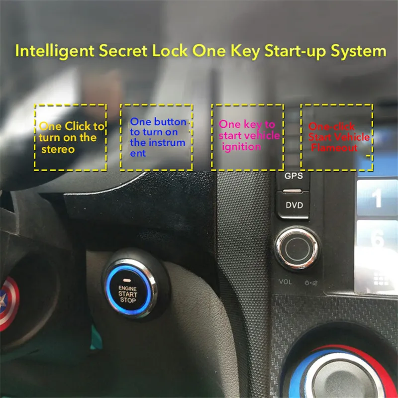 Nye TOSPRA 12V Bil Start Stop Engine-Knappen Tryk på Start-Knappen RFID-Lås, Alarm Keyless-Systemet Døren Tryk på Knappen for Taktile Knapper