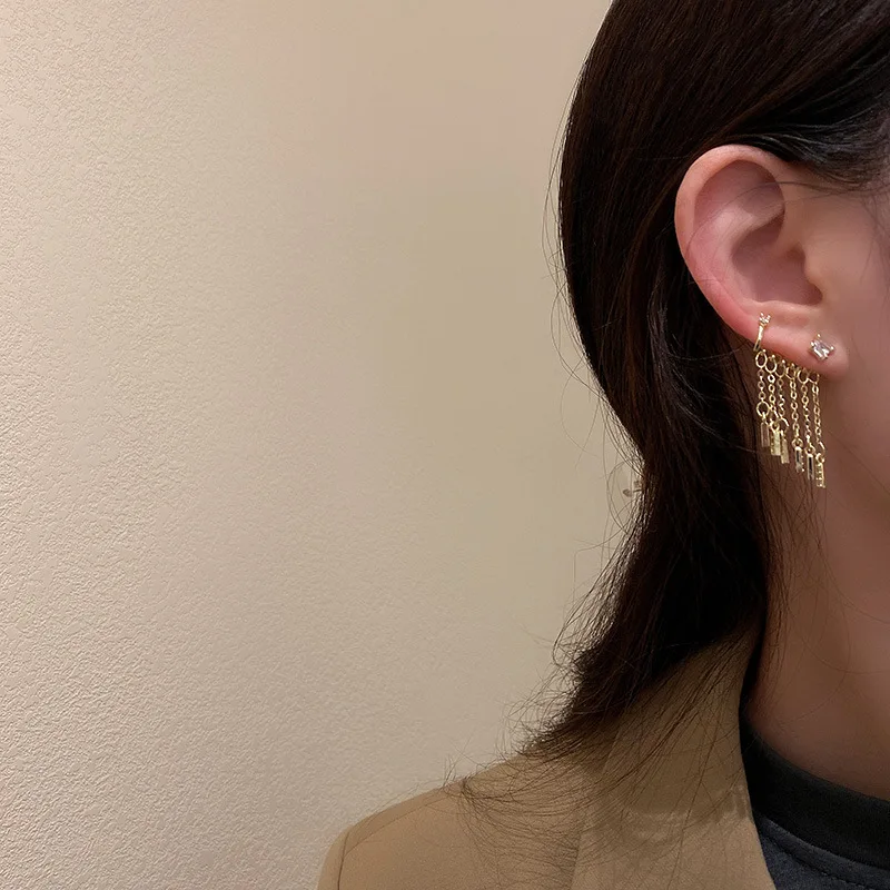 Nye usædvanlige øreklips og stud ét stykke kvast dingle øreringe mode koreanske kvinder smykker luksus tilbehør Øreringe