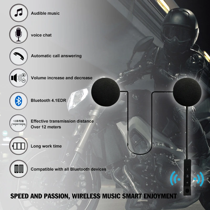Nye VR Robot Bluetooth 4.1 Headset, Trådløse Headset, Håndfri Stereo Hovedtelefon Til Motorcykel Hjelm Hovedtelefoner, MP3 Højttaler