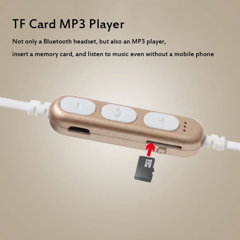 Nyeste BON OPRETTELSE T9 Magnetiske Sports Hovedtelefoner Trådløse Bluetooth Hovedtelefoner, der Kører Headset Støtte TF/SD-Kort til Telefoner